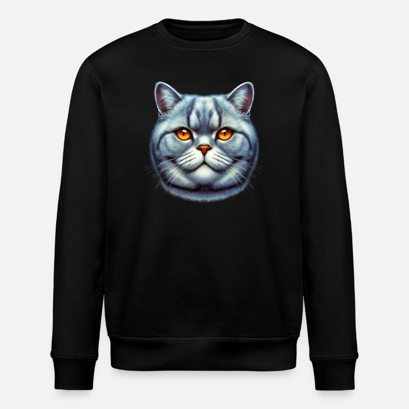 Britisch Kurzhaar Katze - Stanley/Stella Unisex Bio-Sweatshirt ROLLER - Schwarz