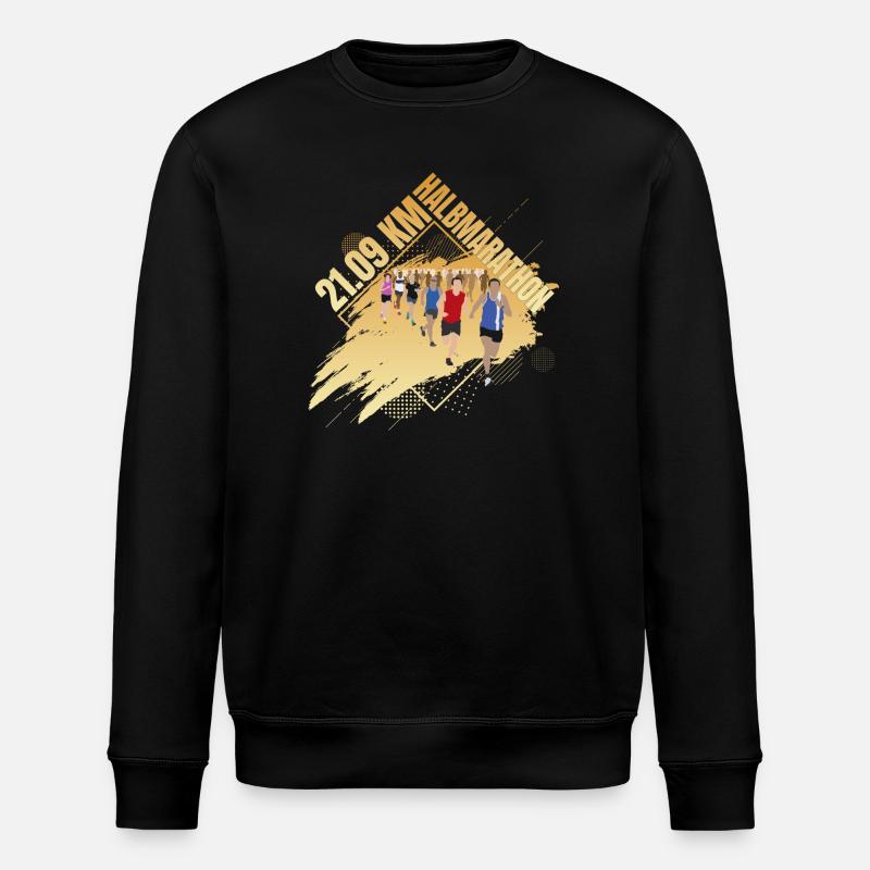 21 09 KM - Halbmarathon - Stanley/Stella Unisex Bio-Sweatshirt ROLLER - Schwarz