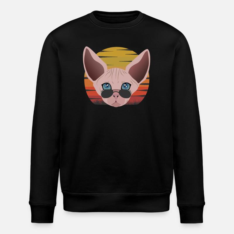 sphinx cat sunset - Stanley/Stella ROLLER Unisex Organic Sweatshirt - black
