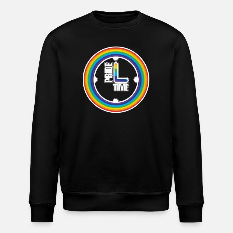 Regenbogen Pride Ring Uhr - Stanley/Stella Unisex Bio-Sweatshirt ROLLER - Schwarz