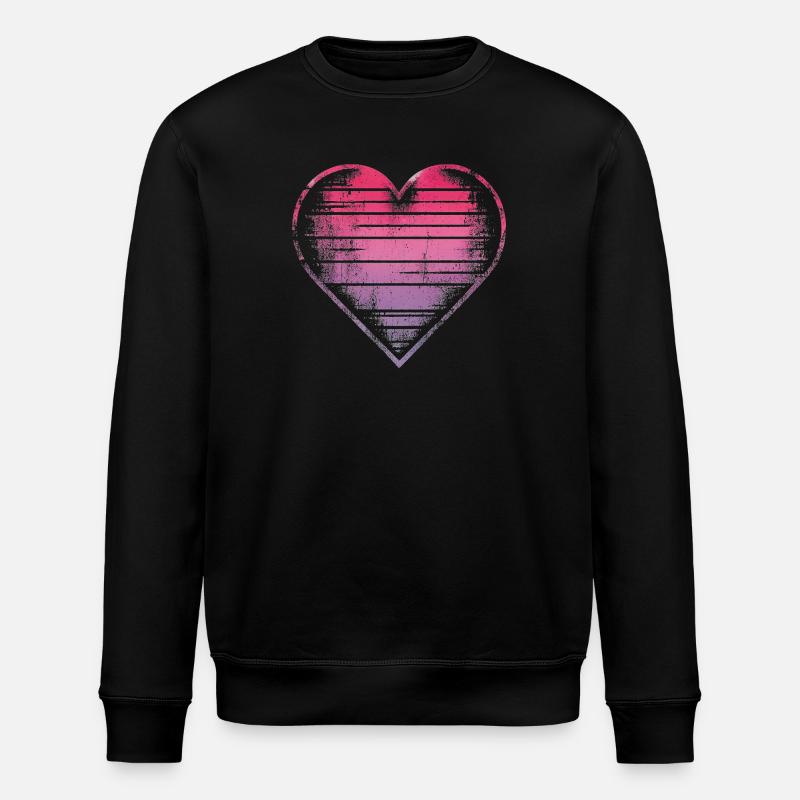 Conception de coeur aquarelle pastel - Sweat bio ROLLER Stanley/Stella Unisexe - noir