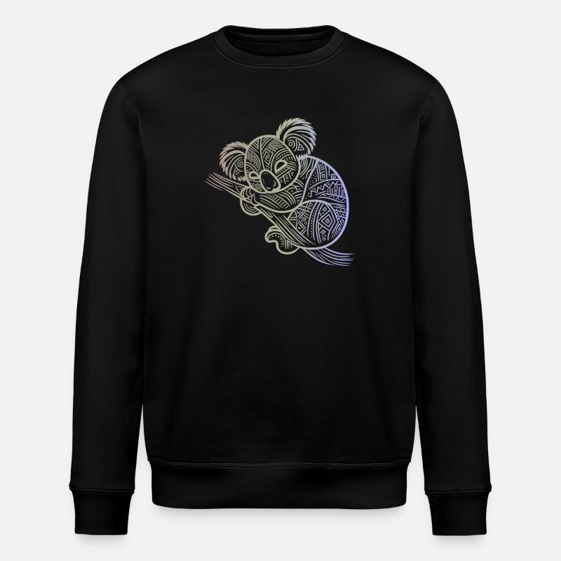 koala en motifs aborigènes , tribal - Sweat bio ROLLER Stanley/Stella Unisexe - noir