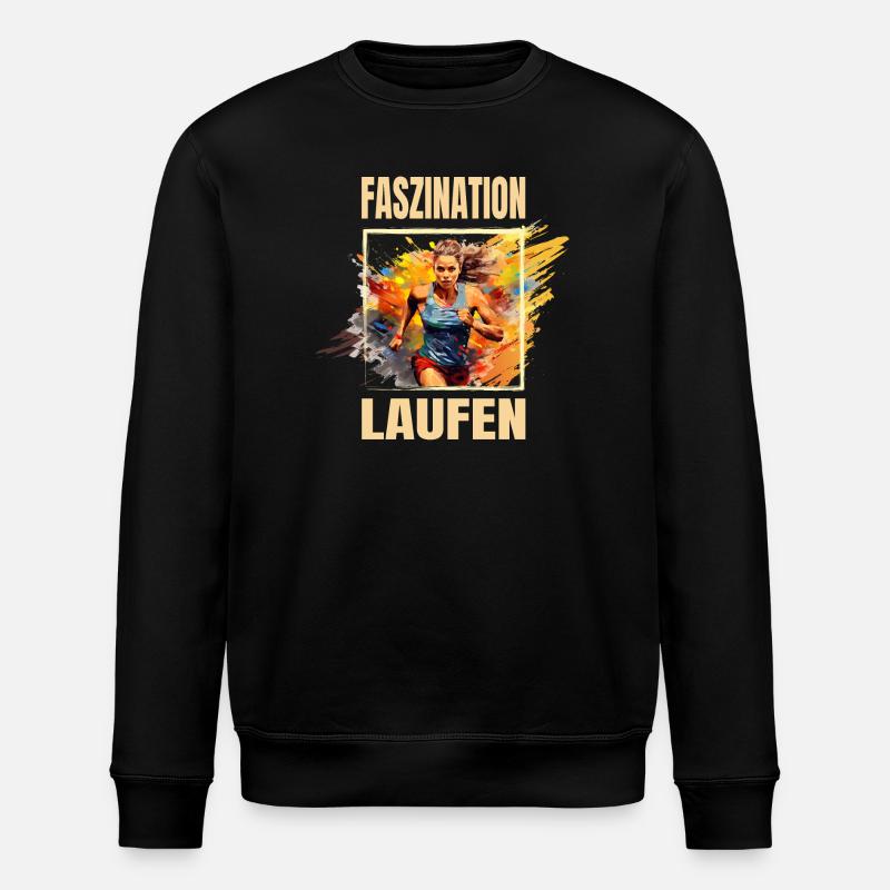 Faszination Laufen - Stanley/Stella Unisex Bio-Sweatshirt ROLLER - Schwarz