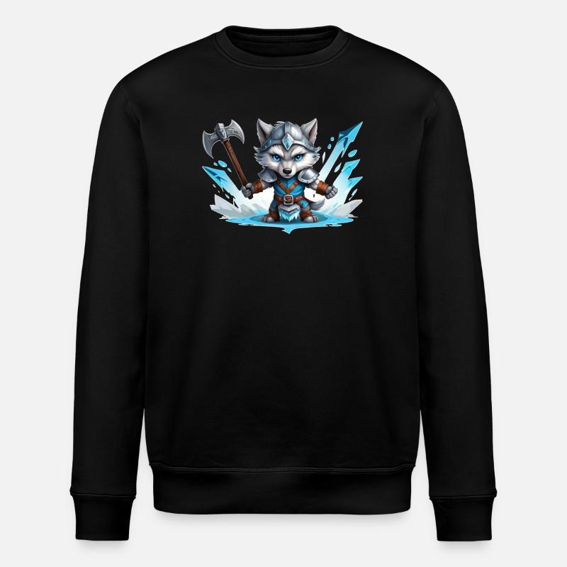 Guerrier loup viking - Sweat bio ROLLER Stanley/Stella Unisexe - noir