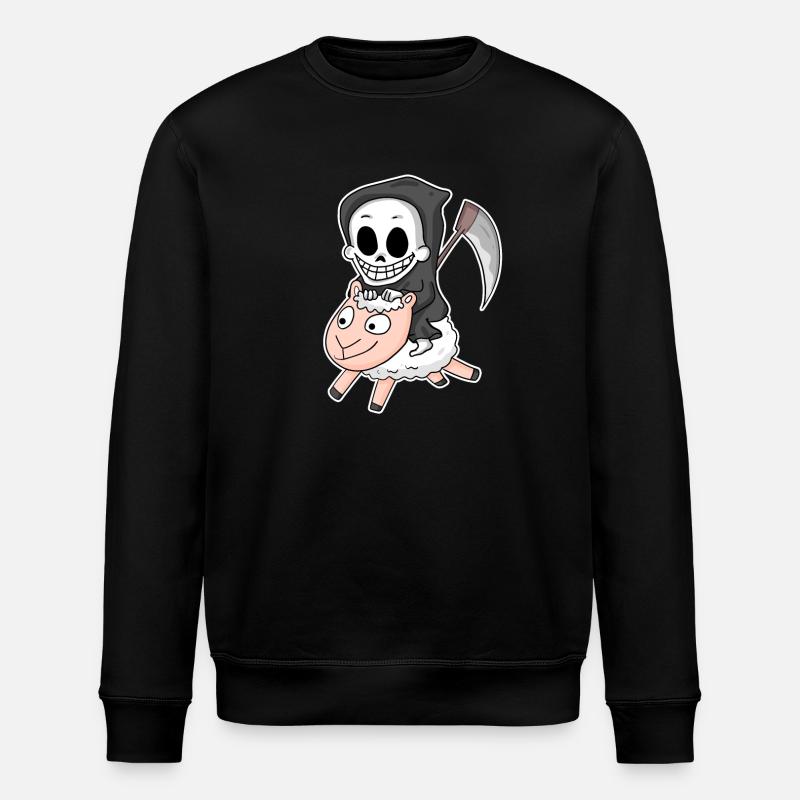 Grim Reaper Sheep Motif - Stanley/Stella ROLLER Unisex Organic Sweatshirt - black