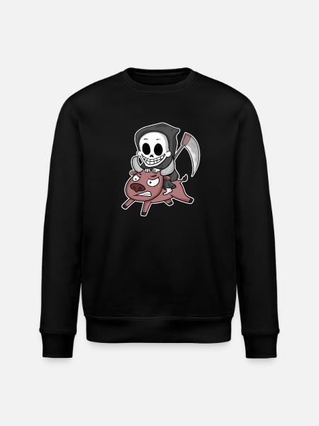 Grim Reaper Cow Motif - Stanley/Stella ROLLER Unisex Organic Sweatshirt - black