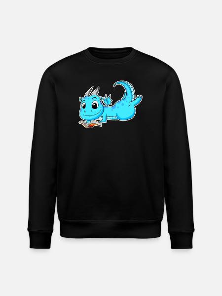 Dragon Book Reading - Stanley/Stella ROLLER Unisex Organic Sweatshirt - black
