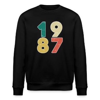 1987 - Born 1987 - Built in 1987 - Stanley/Stella ROLLER Unisex Organic Sweatshirt - black - Front - Nik (191cm)