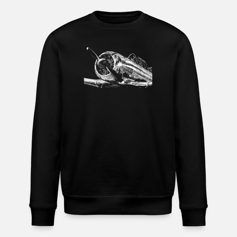 Airplane - Stanley/Stella ROLLER Unisex Organic Sweatshirt - black