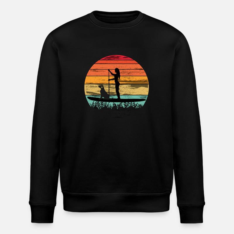 Paddleboarding with dog - Paddleboarding Tee - Stanley/Stella Unisex Bio-Sweatshirt ROLLER - Schwarz