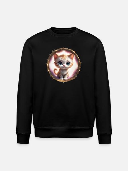 Kätzchen im Stachelring - Stanley/Stella Unisex Bio-Sweatshirt ROLLER - Schwarz