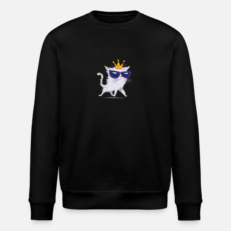 Wolfsmilch-Katze - Stanley/Stella Unisex Bio-Sweatshirt ROLLER - Schwarz