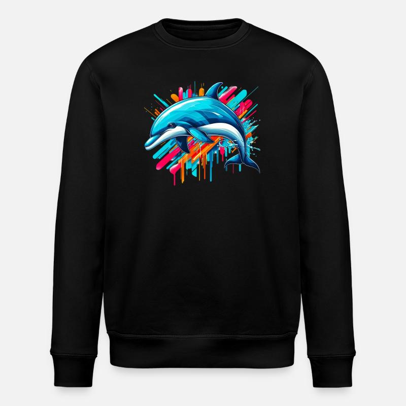 Dolphin - Stanley/Stella ROLLER Unisex Organic Sweatshirt - black