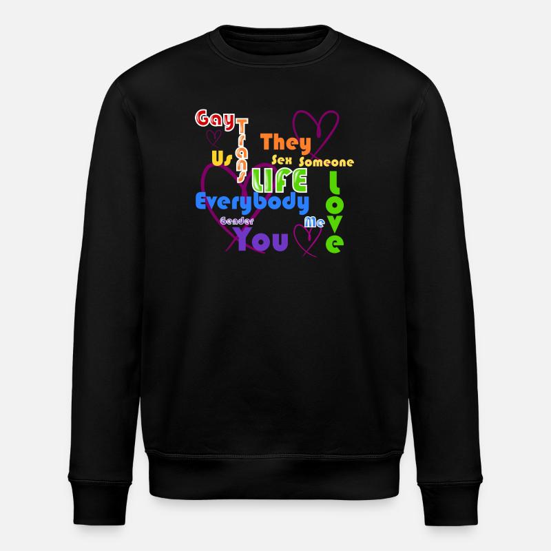 LGBTQ-Leben Liebe Bunt - Stanley/Stella Unisex Bio-Sweatshirt ROLLER - Schwarz