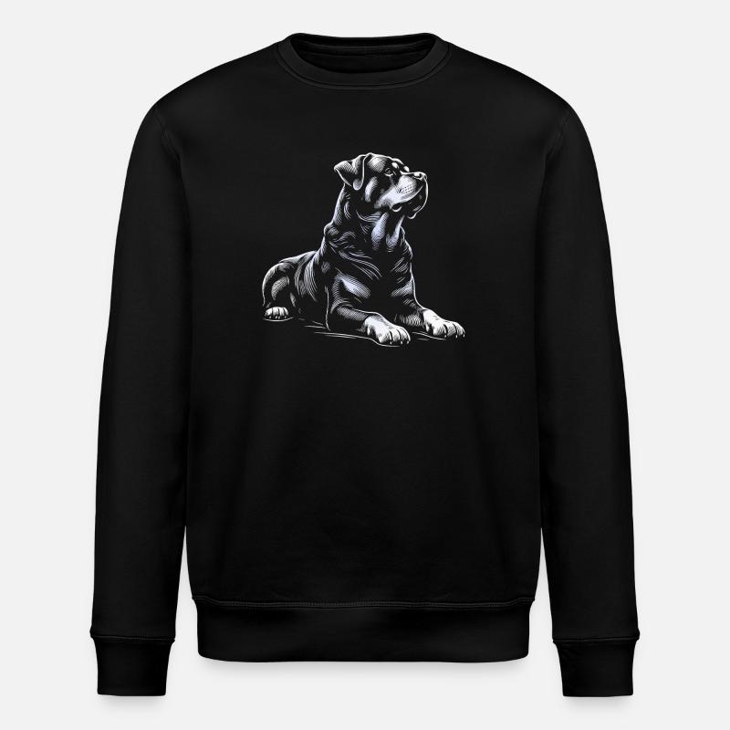 Liegender Rottweiler - Stanley/Stella Unisex Bio-Sweatshirt ROLLER - Schwarz
