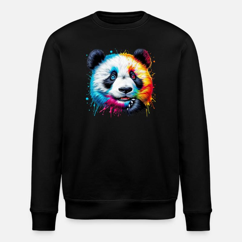 Panda - Stanley/Stella ROLLER Unisex Organic Sweatshirt - black