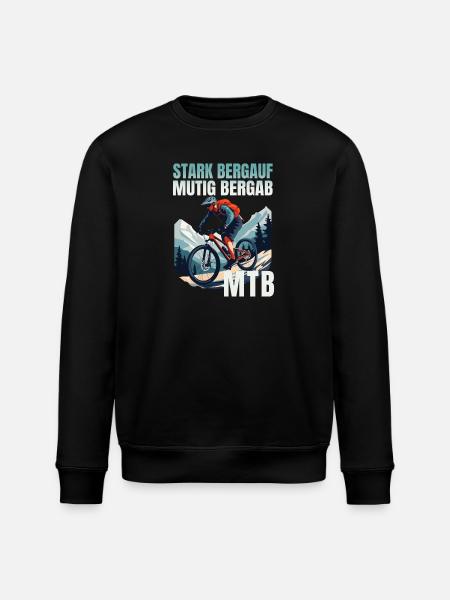 MTB: Stark bergauf - Mutig bergab - Stanley/Stella Unisex Bio-Sweatshirt ROLLER - Schwarz