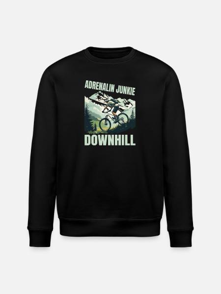 Adrenalin Junkie - MTB Downhill - Stanley/Stella Unisex Bio-Sweatshirt ROLLER - Schwarz