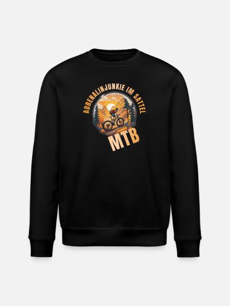 Adrenalinjunkie im Sattel - Stanley/Stella Unisex Bio-Sweatshirt ROLLER - Schwarz