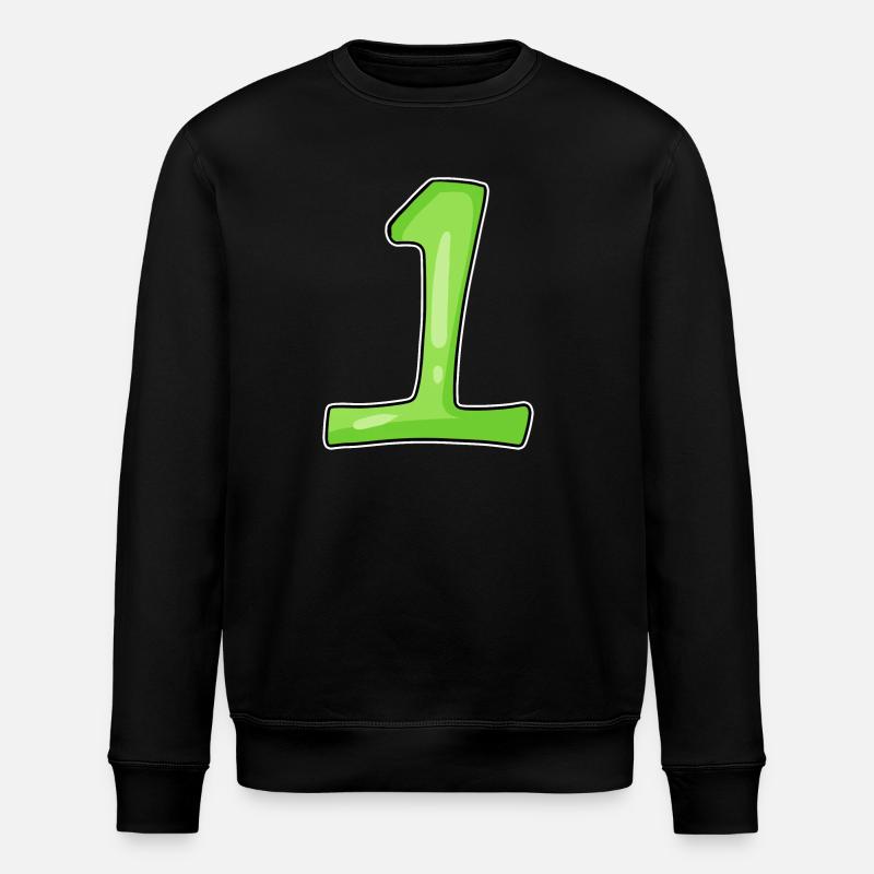 Number 1 Green - Stanley/Stella ROLLER Unisex Organic Sweatshirt - black