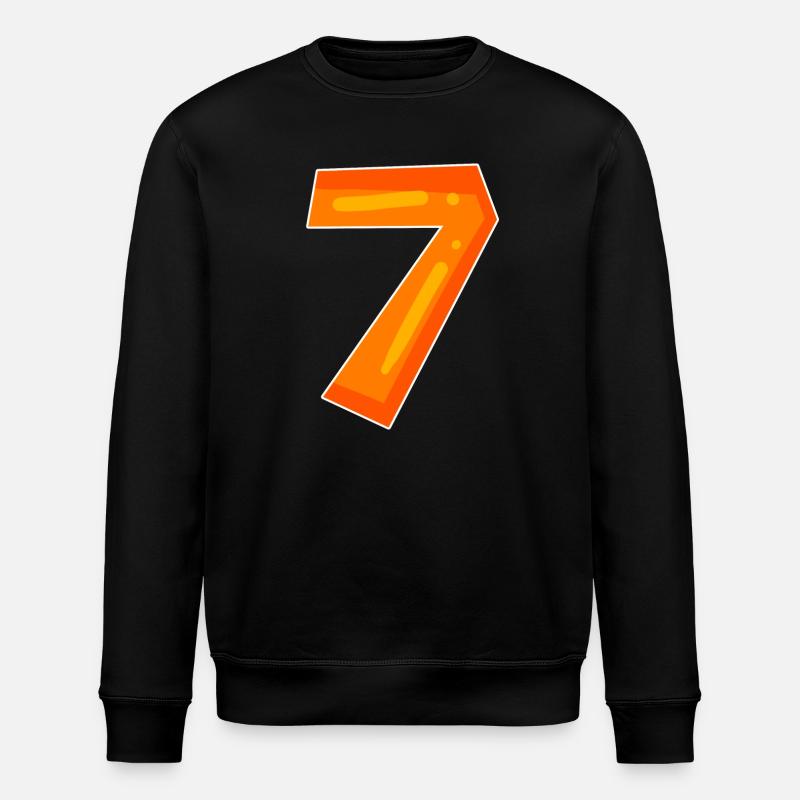 Zahl Sieben - Zahl 7 Nummer - Stanley/Stella Unisex Bio-Sweatshirt ROLLER - Schwarz