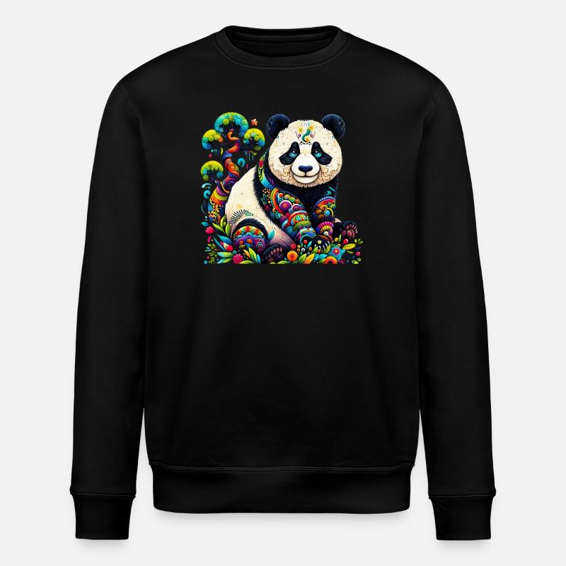 Panda - Stanley/Stella ROLLER Unisex Organic Sweatshirt - black