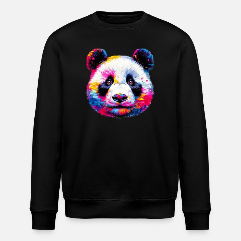 Panda - Stanley/Stella ROLLER Unisex Organic Sweatshirt - black