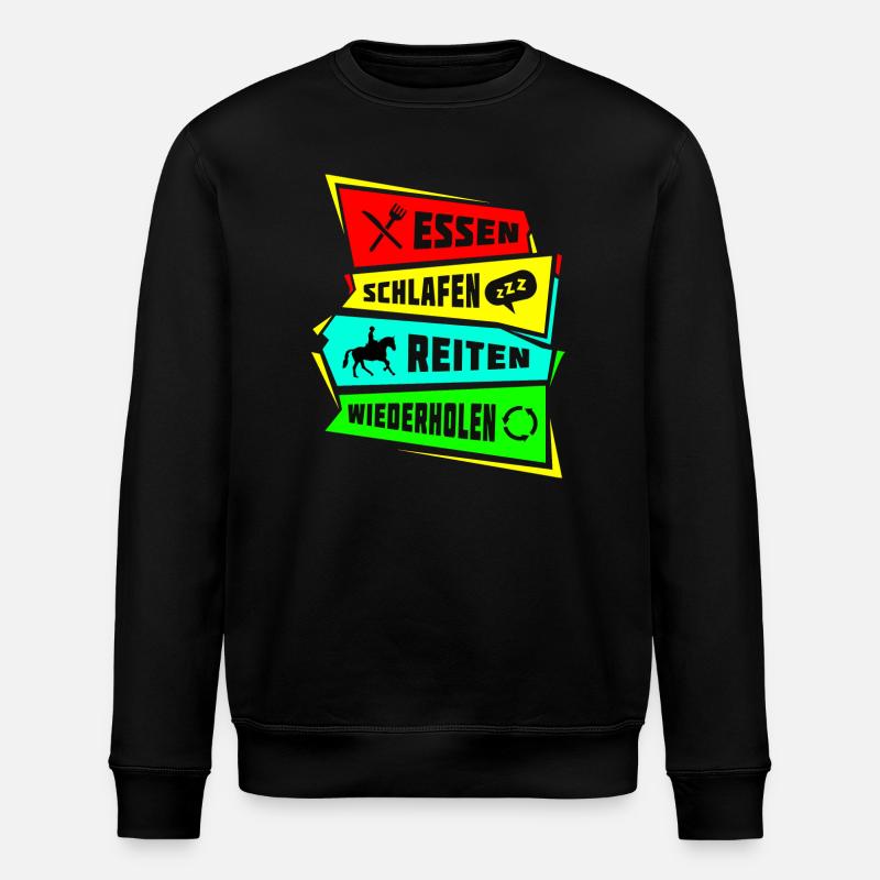 Eat, sleep, ride, repeat - Stanley/Stella ROLLER Unisex Organic Sweatshirt - black