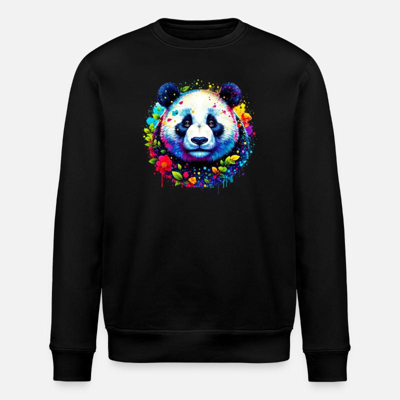 Panda - Stanley/Stella Unisex Bio-Sweatshirt ROLLER - Schwarz