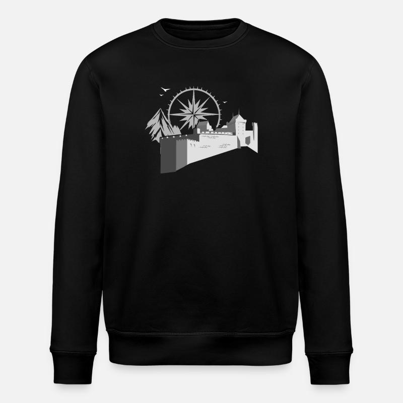 Château avec boussole - Sweat bio ROLLER Stanley/Stella Unisexe - noir