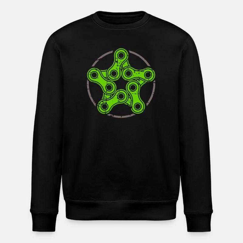 Bicycle Chains Star Retro Motif - Stanley/Stella ROLLER Unisex Organic Sweatshirt - black