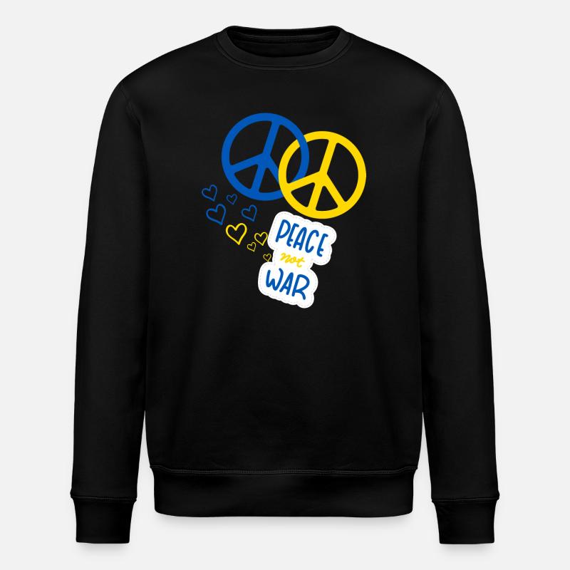 Frieden statt Krieg (Gelb & Blau) - Stanley/Stella Unisex Bio-Sweatshirt ROLLER - Schwarz