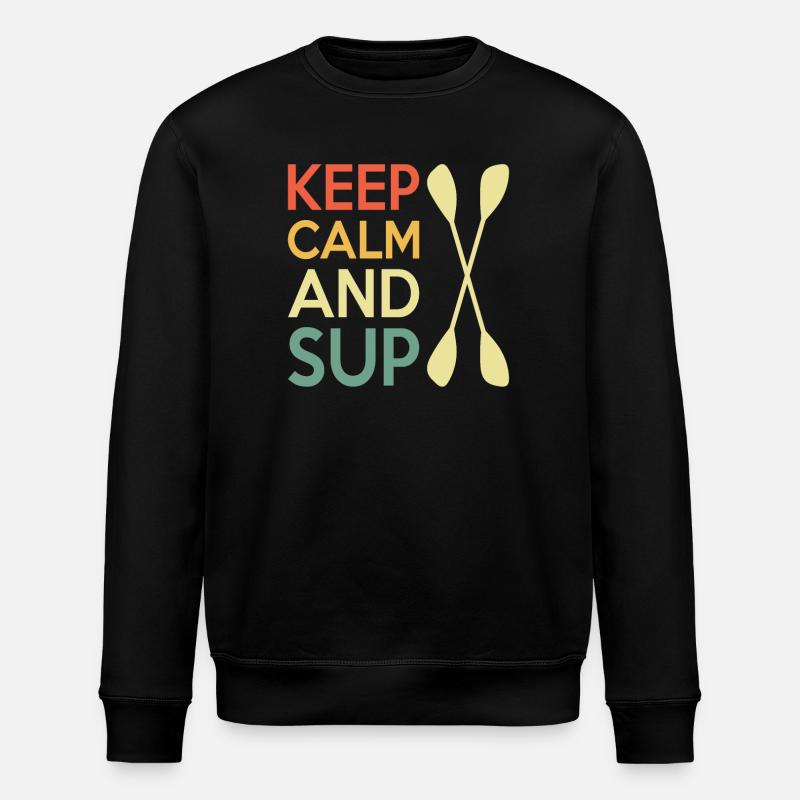 Casual Paddleboard Quote Design - Stanley/Stella ROLLER Unisex Organic Sweatshirt - black