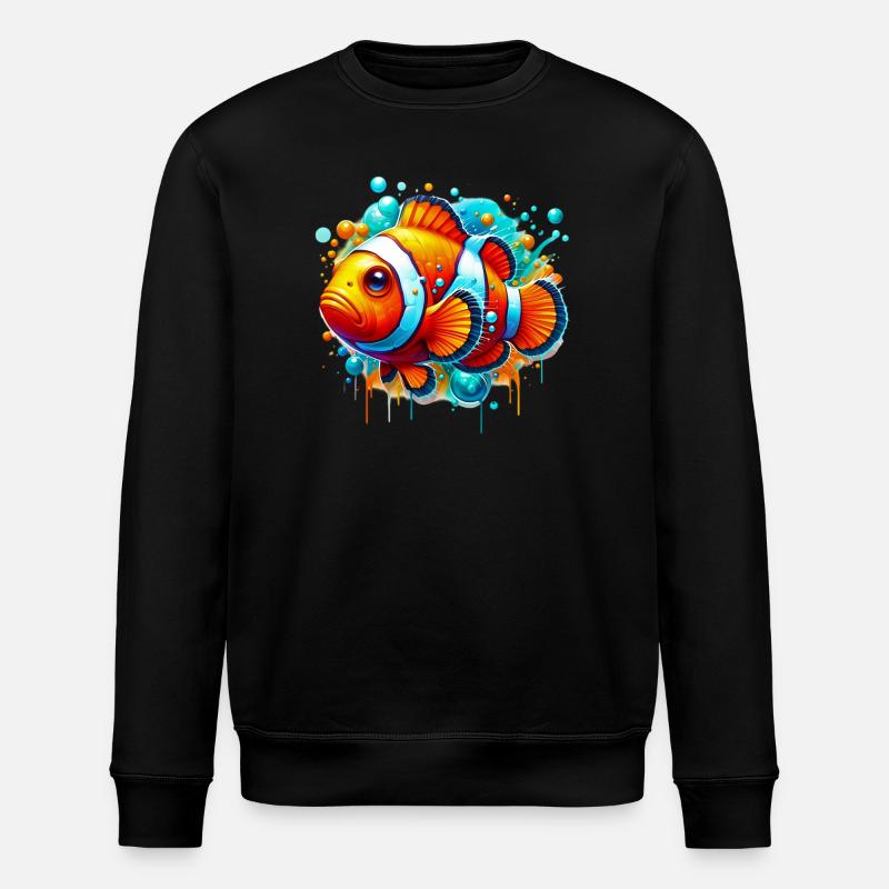 Poisson-clown - Sweat bio ROLLER Stanley/Stella Unisexe - noir