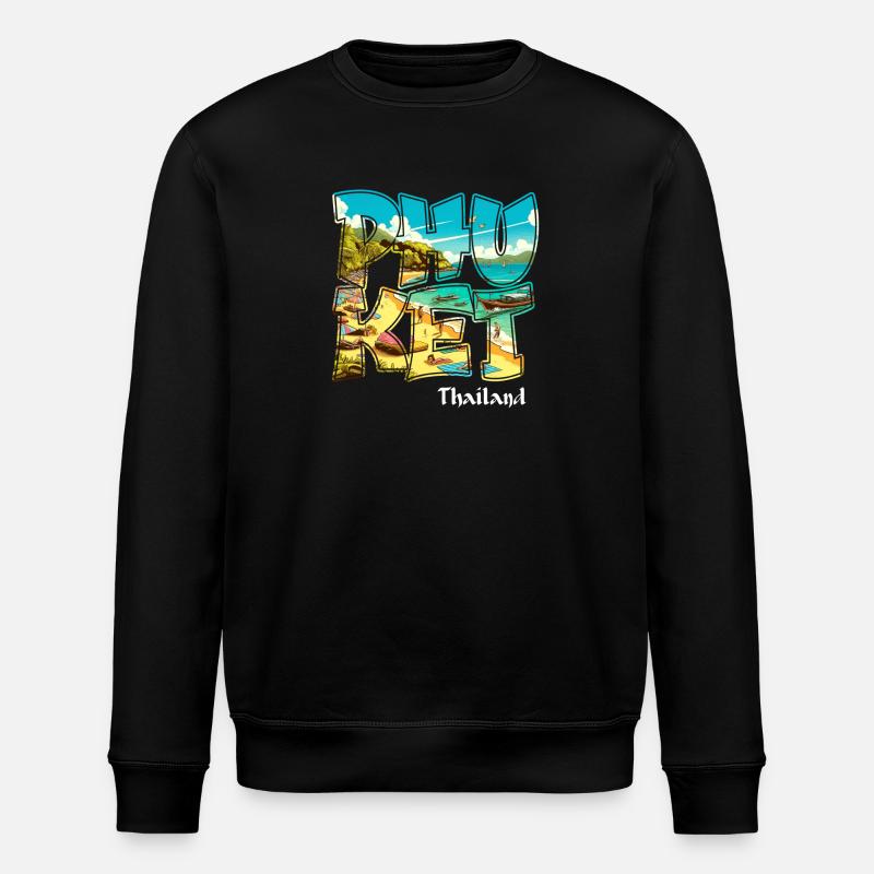 Phuket Thailand beach vacation design - Stanley/Stella ROLLER Unisex Organic Sweatshirt - black