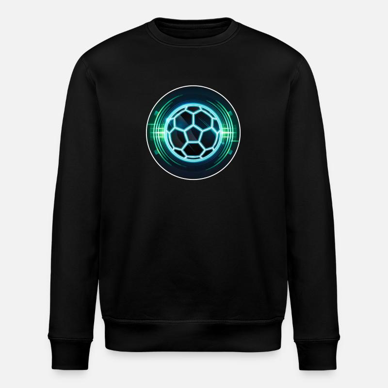 Futuristic Neon Football Logo - Stanley/Stella ROLLER Unisex Organic Sweatshirt - black