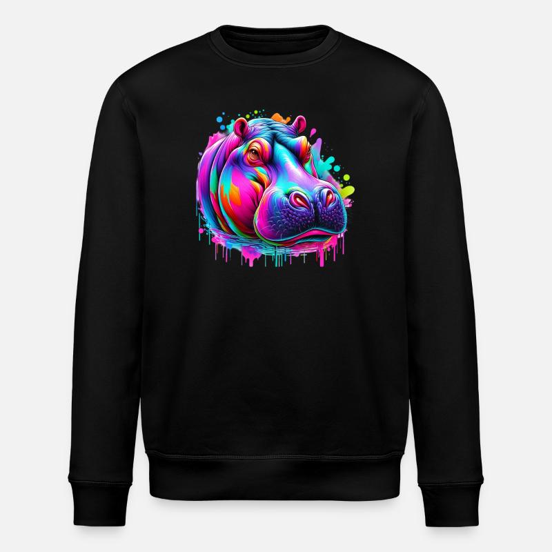 Hippopotame - Sweat bio ROLLER Stanley/Stella Unisexe - noir