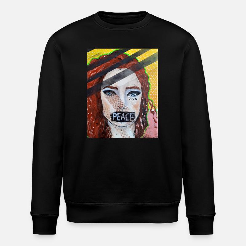 Live PEACE - Stanley/Stella Unisex Bio-Sweatshirt ROLLER - Schwarz