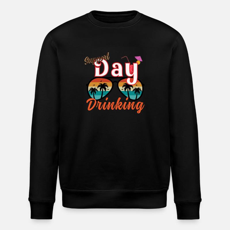 Day Drinking Palm Print - Stanley/Stella Unisex Bio-Sweatshirt ROLLER - Schwarz