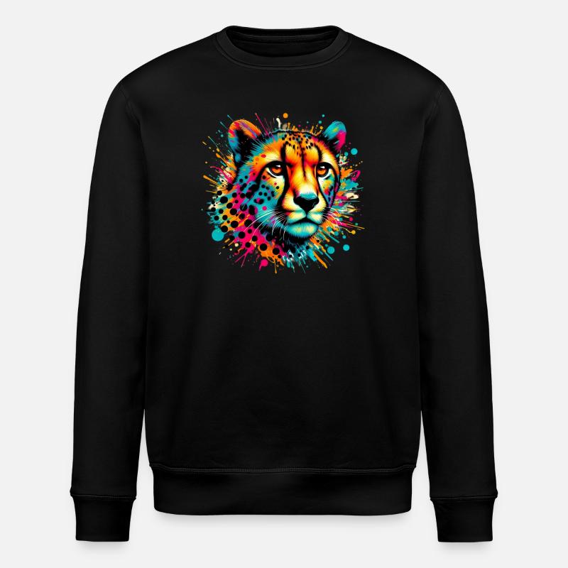Cheetah - Stanley/Stella ROLLER Unisex Organic Sweatshirt - black