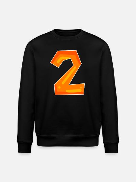 Two - 2 - Number Number - Stanley/Stella ROLLER Unisex Organic Sweatshirt - black