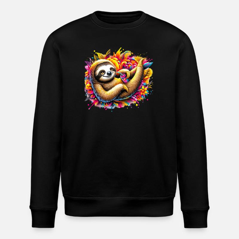 Sloth - Stanley/Stella ROLLER Unisex Organic Sweatshirt - black