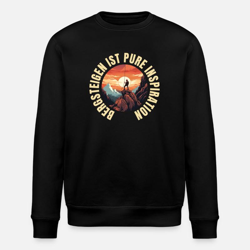 Bergsteigen ist pure Inspiration - Stanley/Stella Unisex Bio-Sweatshirt ROLLER - Schwarz