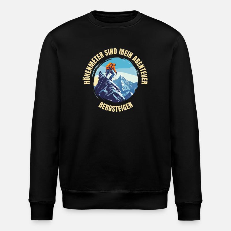 Höhenmeter sind mein Abenteuer - Stanley/Stella Unisex Bio-Sweatshirt ROLLER - Schwarz