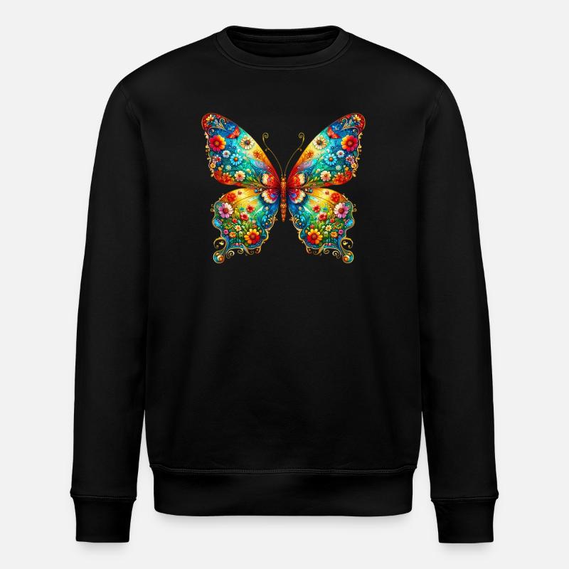 Butterfly - Stanley/Stella ROLLER Unisex Organic Sweatshirt - black