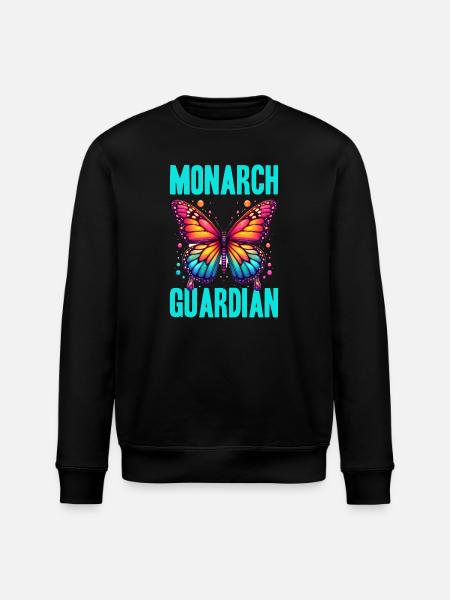 Monarch Guardian Butterfly - Stanley/Stella ROLLER Unisex Organic Sweatshirt - black