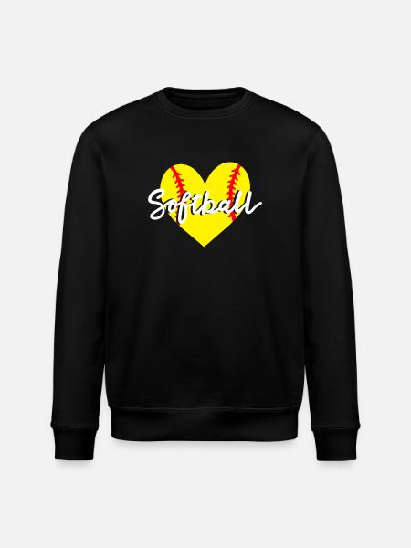 Softball Herz - Stanley/Stella Unisex Bio-Sweatshirt ROLLER - Schwarz
