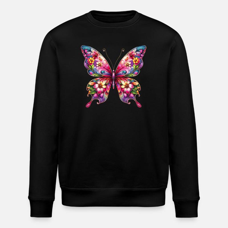 Butterfly - Stanley/Stella ROLLER Unisex Organic Sweatshirt - black