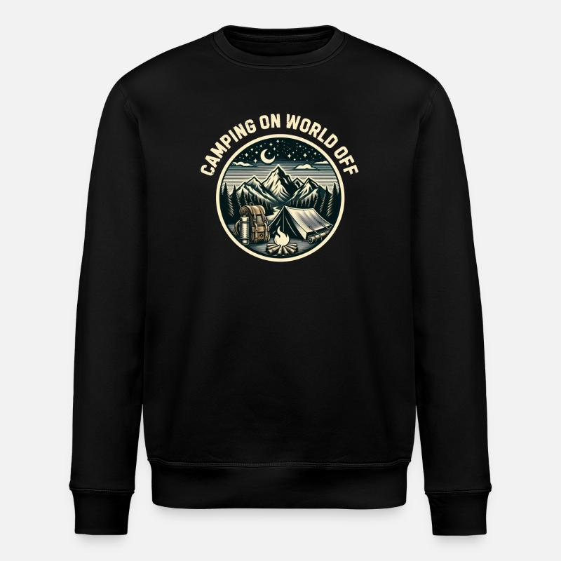 Camping on world off - Stanley/Stella ROLLER Unisex Organic Sweatshirt - black