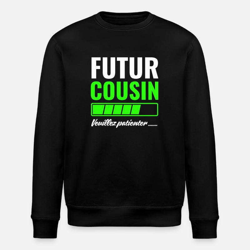 Future cousin please wait - Stanley/Stella ROLLER Unisex Organic Sweatshirt - black